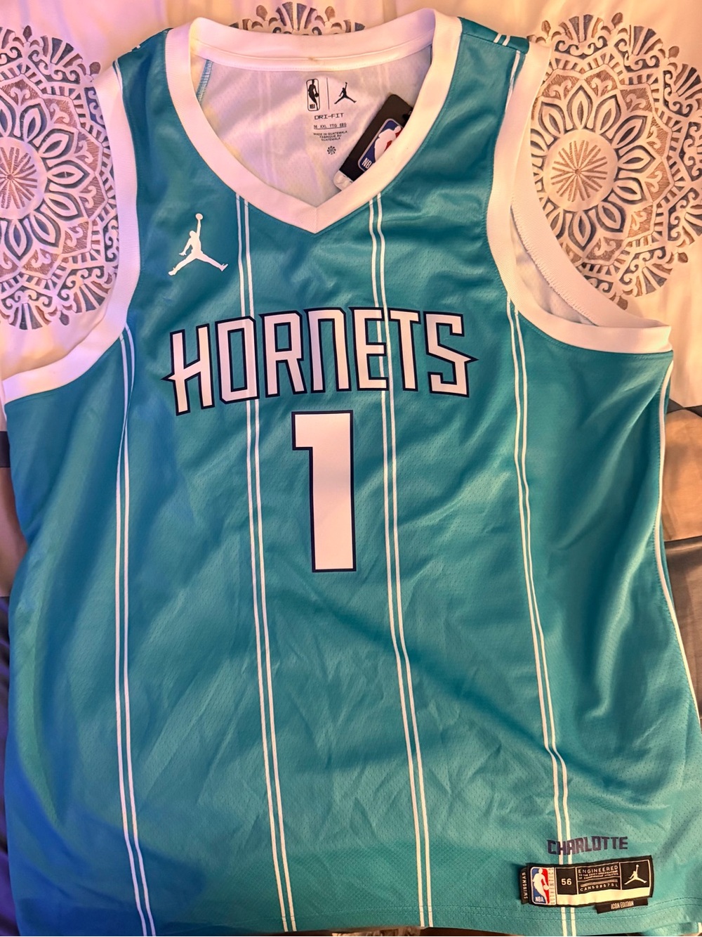 NBA Jordan Charlotte Hornets  #1 Ball Swingman Dri-Fit Jersey